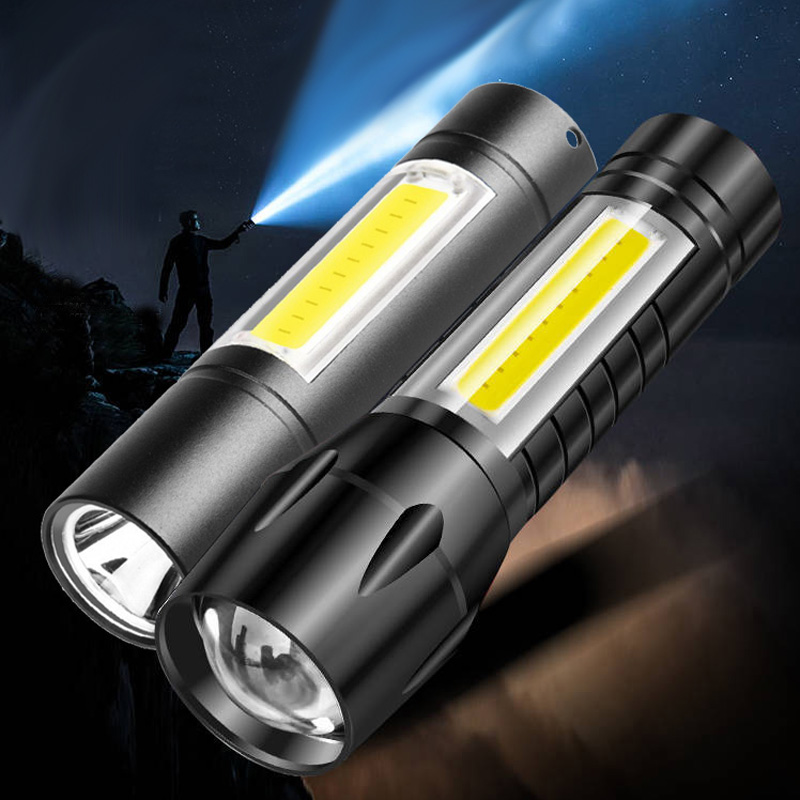 Flashlight Mini ultra-small strong light outdoor ultra-bright rechargeable household portable multi-function LED pen light