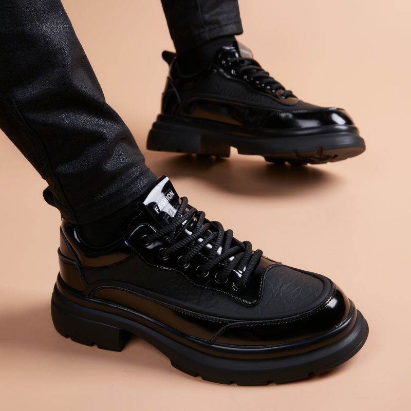 Кожаная обувь мужская кожаная обувь нового стиля для молодежи, спортивная мужская повседневная деловая обувь в британском стиле, черная мягкая кожаная обувь для жениха с узлом, тренд