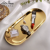 Ins vàng Bắc Âu lưu trữ kim loại khay mỹ phẩm trang sức đồ trang sức bàn trang trí đồ trang trí nến giữ thiết kế ban công đẹp