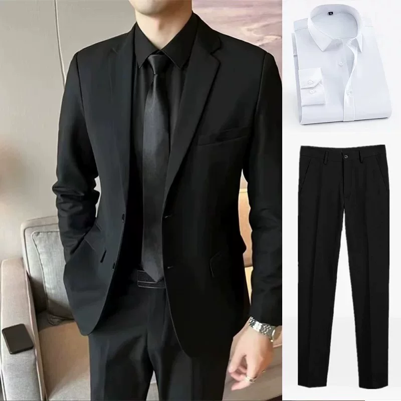Мужской набор, классический пиджак костюма, платье, slim fit, корейский стиль