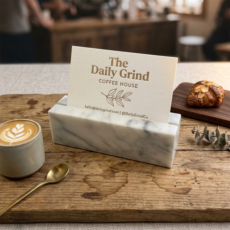 Nordic Style Marble Card Holder Creative Table Number Plate Base Business Card Holder Office Desk Decoration