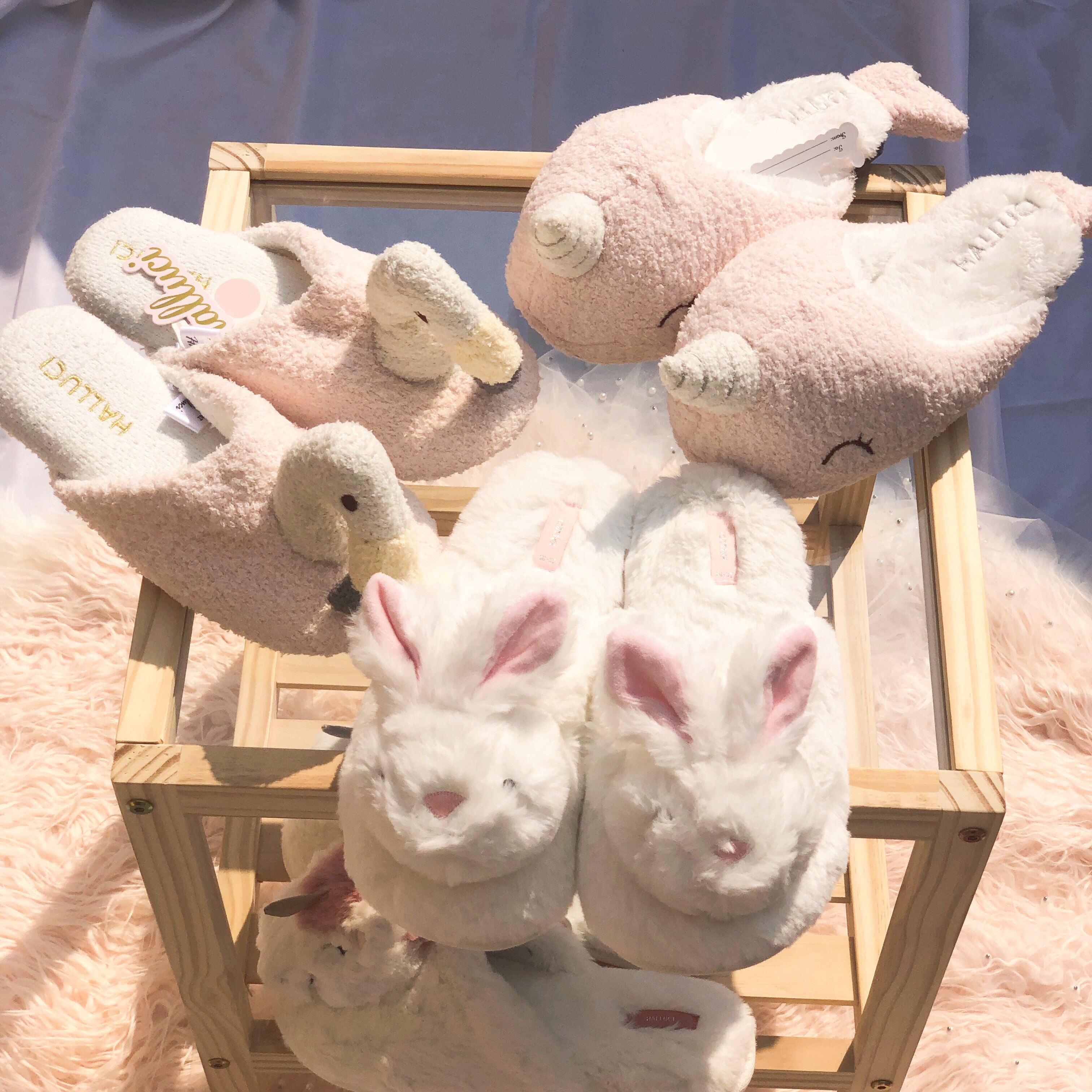 Japan spring and autumn winter pink girl heart cute ladies shoes home indoor slippers soft bottom maternity confinement shoes