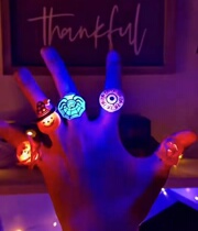 Halloween toy ring dress up luminous jack-o-lantern childrens decorations arrangement props small gifts gift accessories