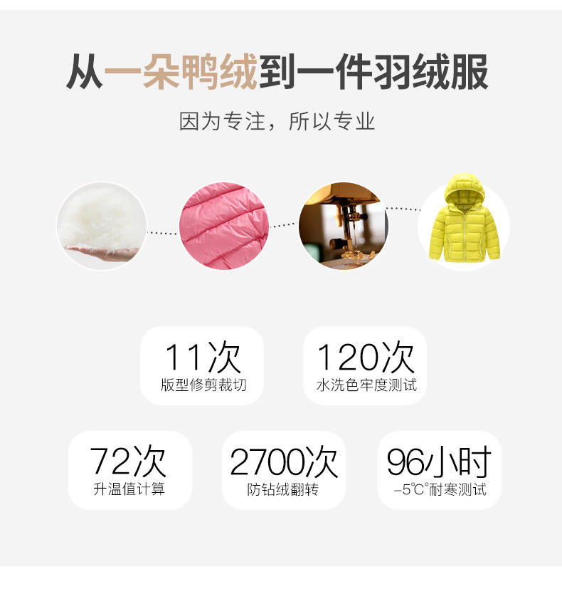雅鹿 儿童羽绒服 日本克轻面料 图2