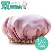 Children adult bath cap waterproof double-layer satin edging waterproof oil care cap kitchen anti-oil smoke cap