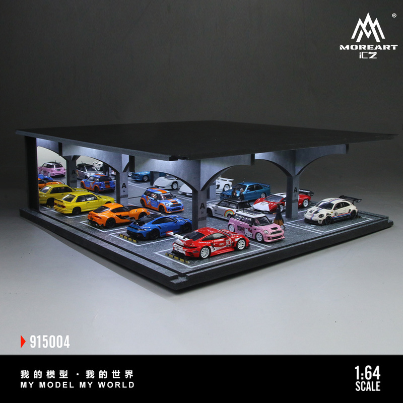 Huiyi Moreart 1:64 Internet-Famous Container Underground Parking Garage Scene, Realistic Car Model Decoration