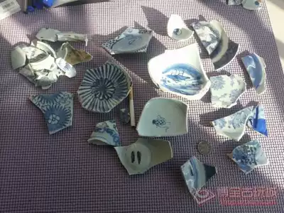 Ming and Qing blue and white ancient porcelain specimens Official kiln Min kiln Minimum 25Mm Maximum 138MM A group of more than 30 pieces