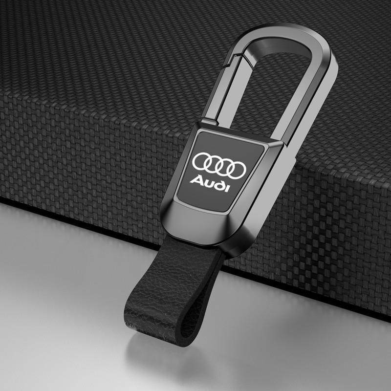 First-Layer Cowhide Leather Car Keychain for Men, High-End Keychain Pendant, Premium Feel, Anti-Lost Key Chain Accessory, Laser