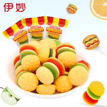 Imiao hamburger rubber fruit fudge 500g about 45 knots wedding candy fruit children creative snacks bulk
