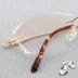 Kính titan nguyên chất có gọng kính cận thị nữ kim cương cắt cạnh kính gọng kính không viền Hàn Quốc - Kính khung