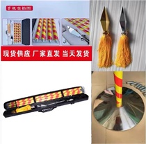 Team flag honor guard flagpole stainless steel hand-waved flagpole hand-held spearhead active flag flagpole red and yellow striped flagpole