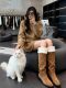 Korean style lazy style gray knitted cardigan dress 2025 new autumn and winter high-end outfit suit for women