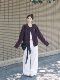 Super White and Purple Atmospheric Sweater Cardigan Jacket for Women, New Autumn Korean Style Casual Loose Knit Top