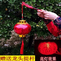  New Year Red lantern Housewarming festive battery portable LED crystal lantern Acrylic hanging blessing lantern