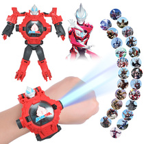 Altman toy watch electronic watch children boys and girls car Steel Spider deformation robot projection watch