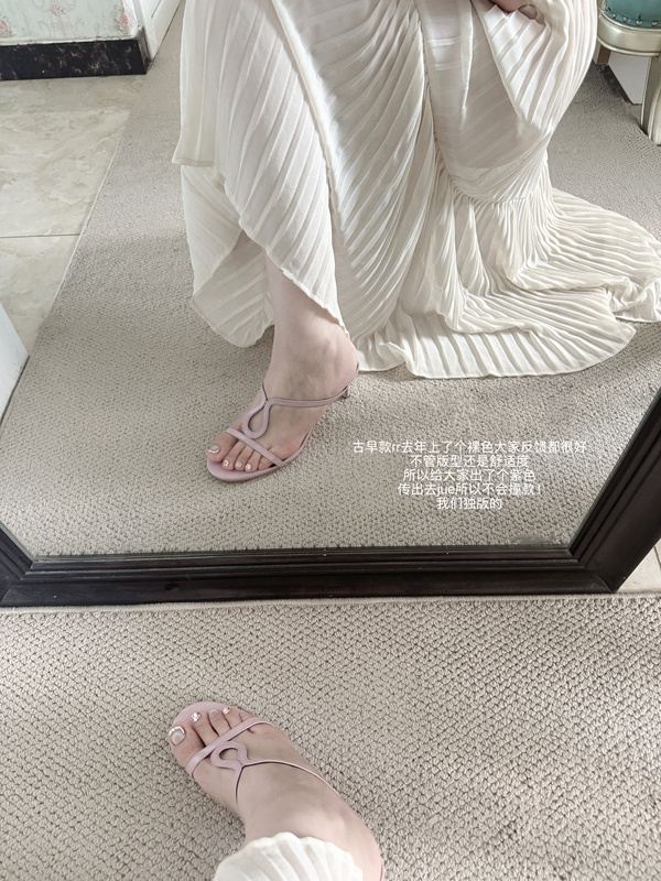 Lady Ww Homemade Low-Key Beauty-Style Circle Strap Sandals for Women with Open Toe and Thin Heels, Purple High Heels for Summer