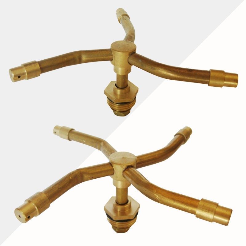 Full copper tripods quadforked automatic swivel spray head 360 degrees lawn spray filling and cooling spray head garden irrigation