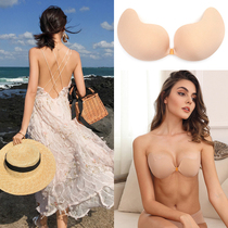 Front buckle beautiful back bra 2021 explosion suitable for wearing suspenders halter underwear large chest invisible transparent bra