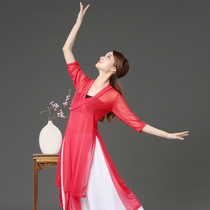 Classical dance practice suit Female elegant dance performance costume Body rhyme yarn dress Dance student dance wide leg pants Modern dance