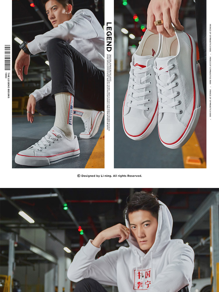 Giày vải nam Lining / Li Ning 2018 mới thoáng khí thấp giúp giày thể thao thông thường AGCN202-2 thegioigiaythethao