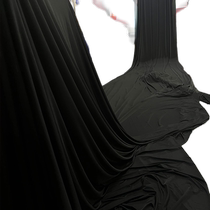 Pure black nylon ultra-thin ice silk quick-drying fabric-super-high elasticity-anti-wrinkle traceless ice-feel zero-pressure swimwear fabric