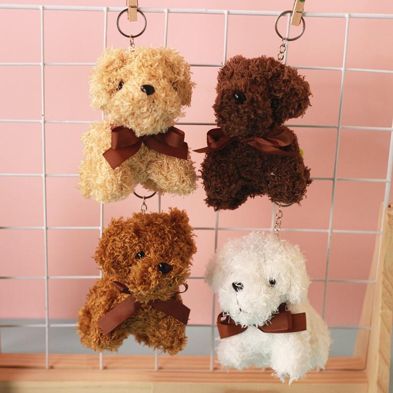 Simulated Small Teddy Dog Plush Toy Doll Puppy Keychain Pendant for Girls' Backpack Decoration Simulated Small Teddy Dog Plush Toy Doll Puppy Keychain Pendant for Girls' Backpack Decoration
