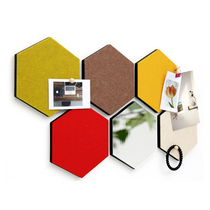 Self-adhesive felt plate hexagonal Kindergarten creative wall sticked colorful soft wooden board photo wall Show with message board