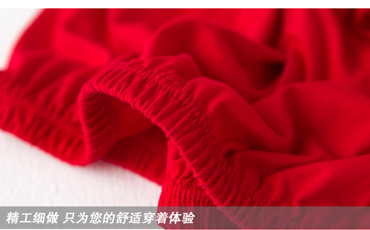 Đầy đủ 2 chiếc quần đùi ngắn vừa và già, năm nay, đồ lót nữ bằng vải cotton, quần short cạp cao, mẹ to màu đỏ đồ lót nam