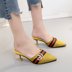 Dép nữ mùa hè thời trang stiletto mang một nửa dép mới dép nhọn và dép baotou không gót giày lười phù hợp - Dép sandal nữ bitis Dép