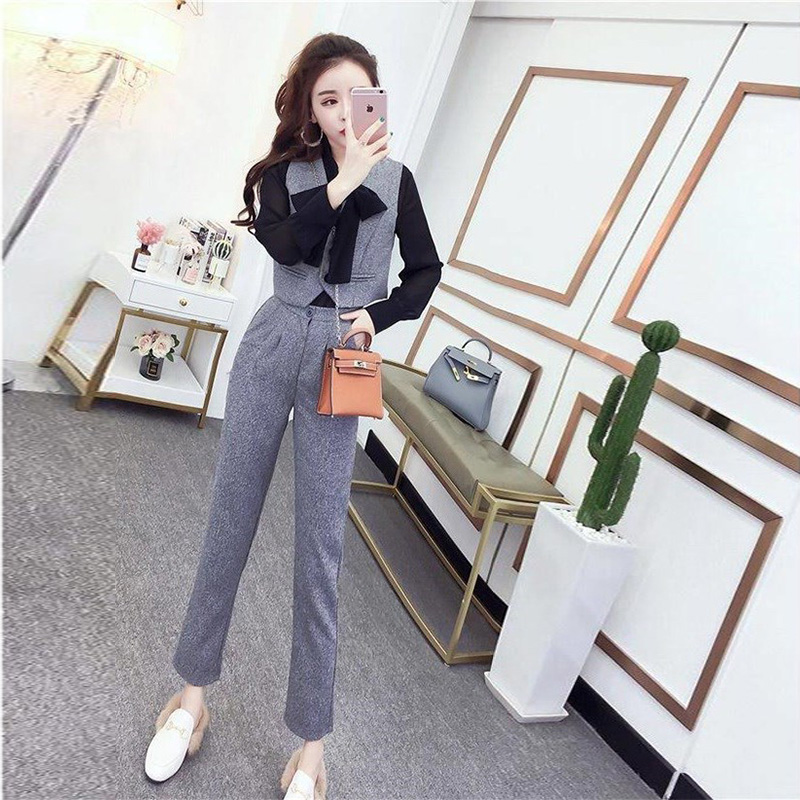 Temperament goddess fan professional suit female autumn small with 155 high-ocean style fashion suit three-piece suit