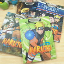 New Naruto A4 paper large board clip student pad painting splint single layer folder multi-purpose clip