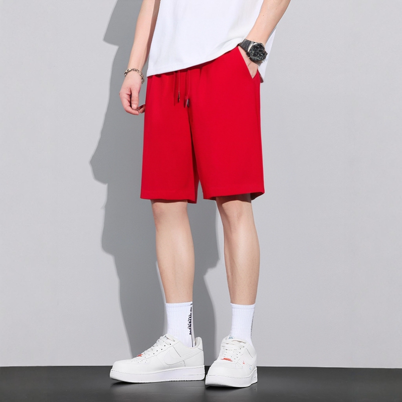 Sports Shorts Trendy Brand Men's Fitness Running Shorts Red Large Shorts Loose Casual Pants Cola Red Collaboration