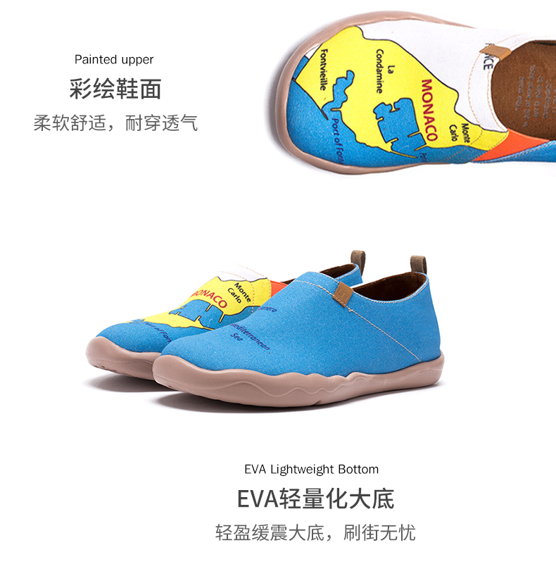 Giày du lịch sơn Uin Giày vải vẽ tay graffiti Giày một chân nhẹ, giày lười mềm Giày nữ - Plimsolls giày tập gym nam