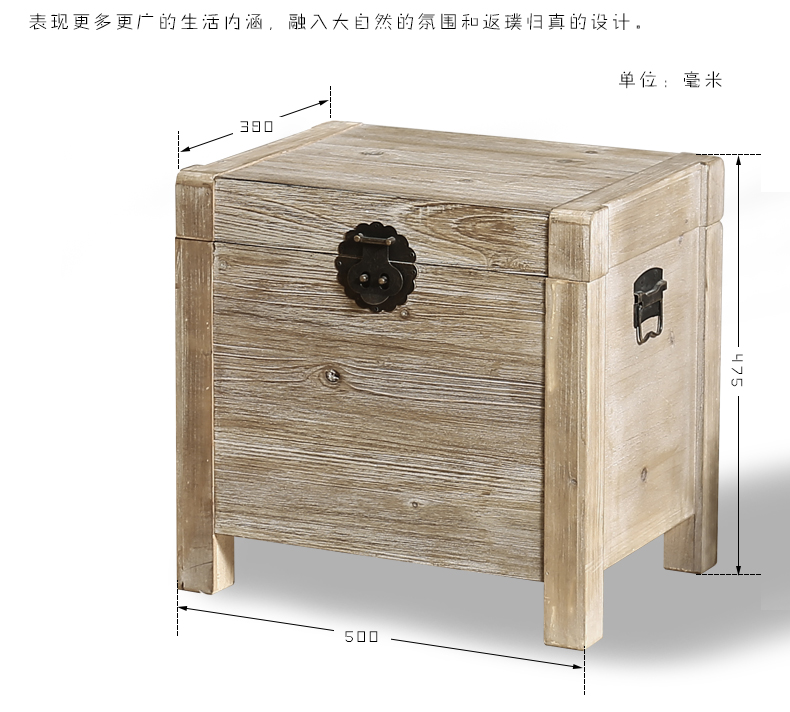 Rắn gỗ cổ điển lưu trữ hộp lưu trữ lớn cũ hộp lưu trữ bao phủ đạo cụ hộp B & B lưu trữ phân gác xép - Cái hộp hộp quà bằng gỗ