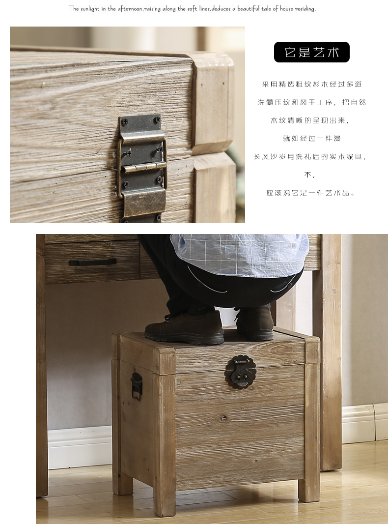 Rắn gỗ cổ điển lưu trữ hộp lưu trữ lớn cũ hộp lưu trữ bao phủ đạo cụ hộp B & B lưu trữ phân gác xép - Cái hộp hộp quà bằng gỗ