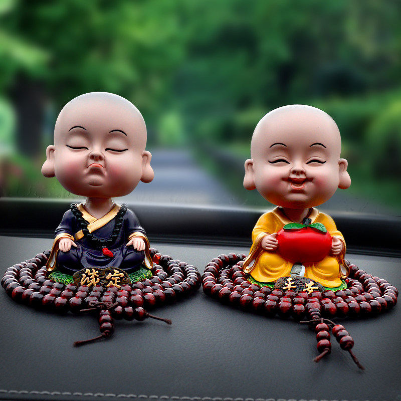 Car swing piece net red adorable ecstasy small monk paparazzi Buddha male and female car in-car ornament Decorative Accessories
