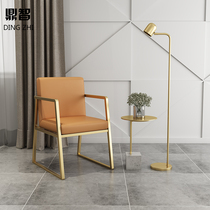 Nordic simple modern office chair Metal dining chair with armrest Computer chair backrest Light luxury home leisure desk chair