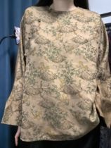 Silk Xiangyun yarn Song brocade oblique placket buttoned long-sleeved top 8-14