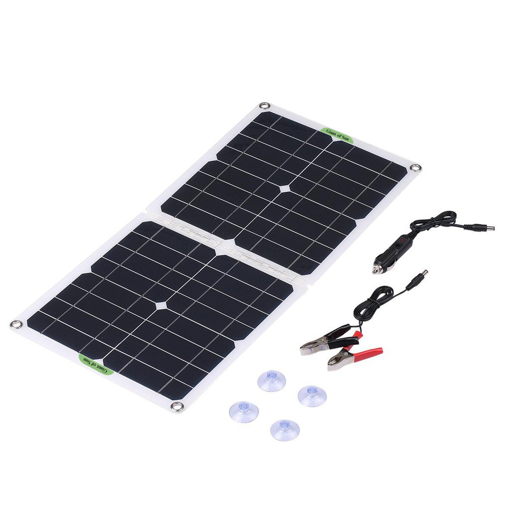 Monocrystalline silicon 50W solar panel folding board with dual USB voltage regulator control charging mobile phone outdoor travel portable