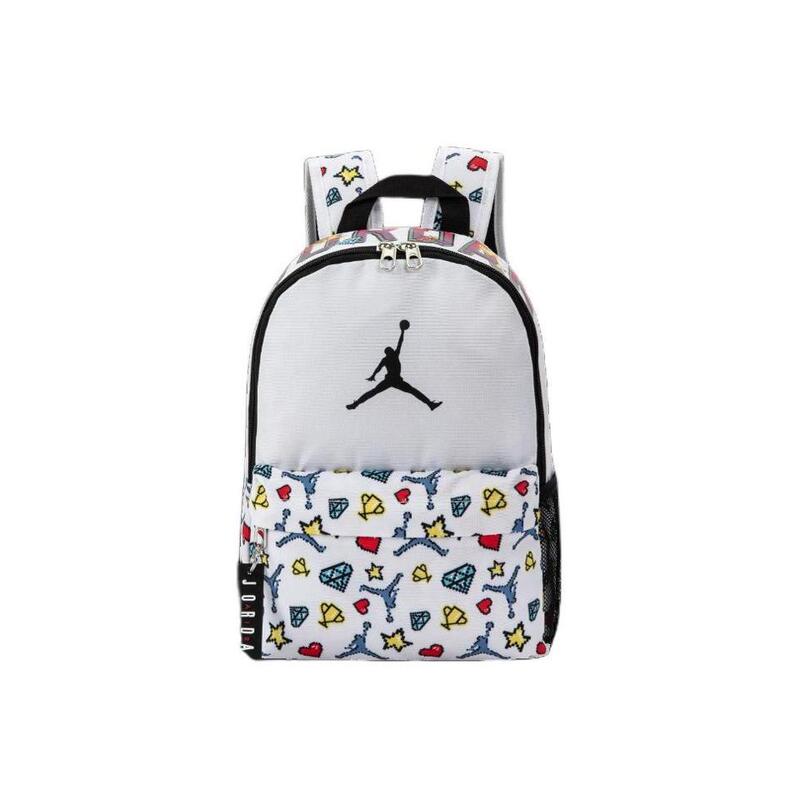 Jordan Nike Aj Backpack Graffiti Flying Man Student School Bag Kidsren's Small Backpack White Dz3755