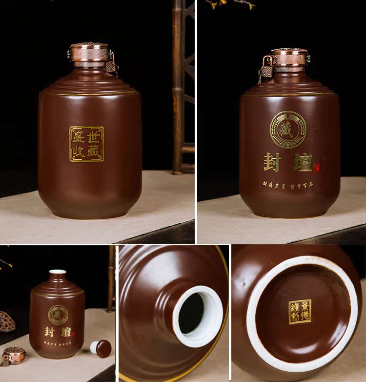 Jingdezhen lọ rượu vang chai rượu vang 1 kg 3 kg 5 kg 10 kg tải chai nếm niêm phong chai rỗng bình rượu - Rượu vang giá để rượu độc đáo