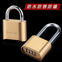 Long beam password lock Brass bottom opening rainproof and anti-rust big iron door warehouse outdoor truck door password padlock