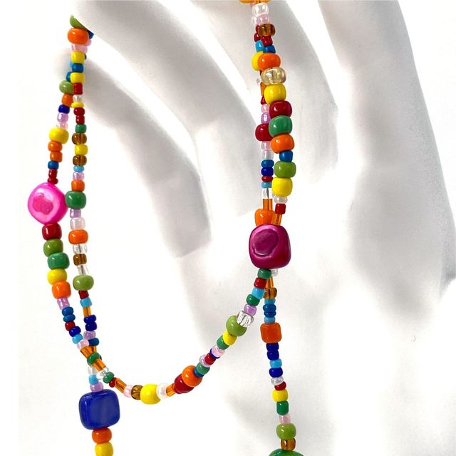 ຄົນອັບເດດ: ຂ້າມຊາຍແດນແບບ bohemian ເປືອກຫຸ້ມນອກສີສີເຂົ້າ beads beaded ແວ່ນຕາເຊືອກສາຍເຊືອກສາຍໂສ້ຫນ້າກາກ lanyard
