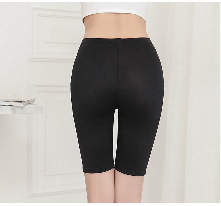 Mùa hè siêu mỏng băng lụa bảy điểm xà cạp mặc nữ cao eo stretch vớ kích thước lớn năm quần mùa hè quan ao nu