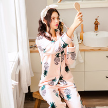 Fenten Winter Coral Fleece Pajamas Womens Long Sleeve Cardigans Sweet Cute Warm Loose Flannel Home Clothing Sets