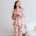 Bộ đồ ngủ nữ Fen Teng 2018 mới mùa xuân cotton dễ thương dài tay cardigan nữ ngọt ngào bên ngoài mặc bộ đồ phục vụ tại nhà những kiểu đồ bộ may đẹp Bên ngoài ăn mặc
