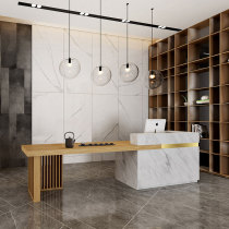 New Chinese style imitation marble commercial front desk cashier Clothing store bar Beauty salon Company reception counter Simple