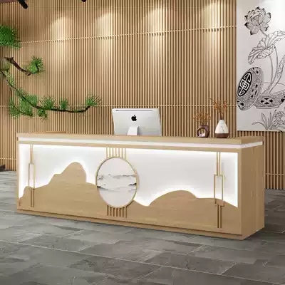Customized cashier counter bar beauty health foot bath shop welcome reception desk new Chinese company front counter