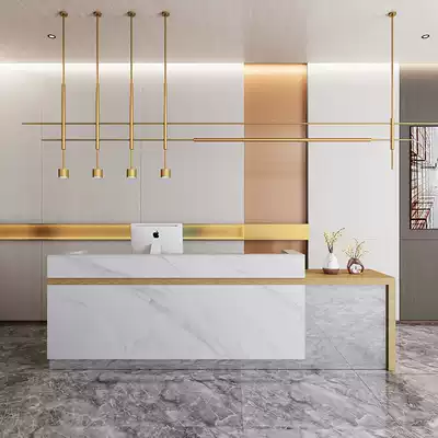 Simple and modern Hotel company office front desk Reception desk Marble bar table Cash register counter Shop cash register counter