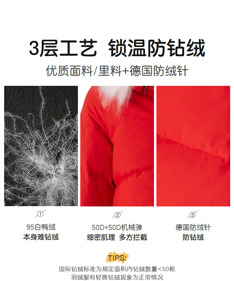 高梵 儿童 时尚撞色毛领 95白鸭绒羽绒服 图4